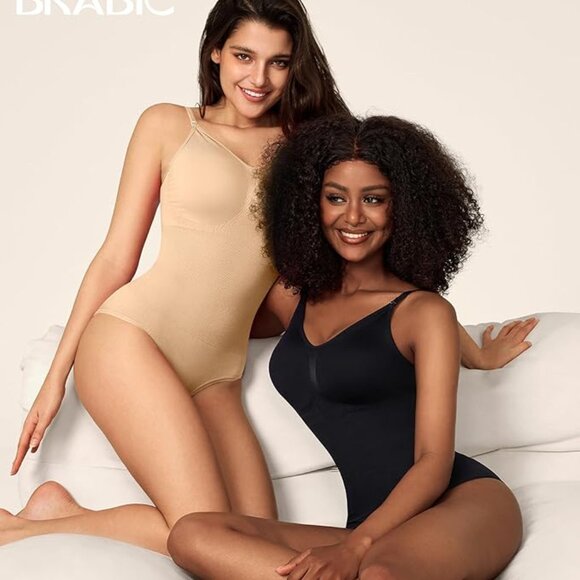 BRABIC Womens' Seamless Sleeveless V-Neck Bodysuit Shapewear Size M/L - Picture 5 of 5
